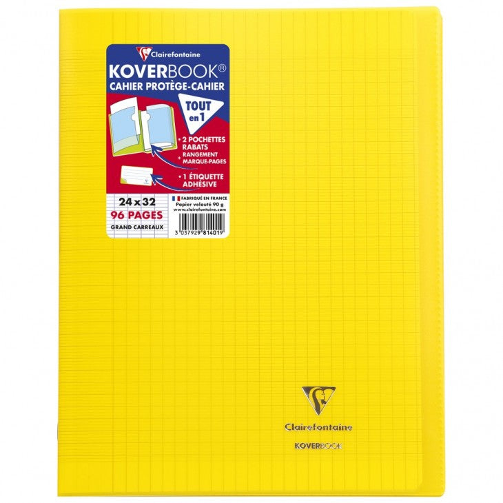 Clairefontaine Notizheft – 240 × 320 mm, 2 Einstecktaschen, Polypropylen-Cover, mehrfarbig, PEFC, 10 Stück