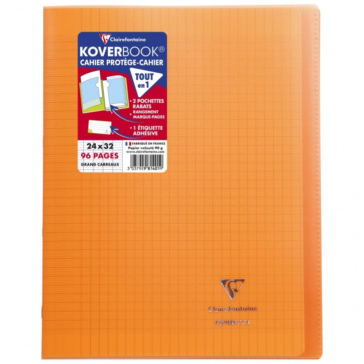 Clairefontaine Notizheft – 240 × 320 mm, 2 Einstecktaschen, Polypropylen-Cover, mehrfarbig, PEFC, 10 Stück
