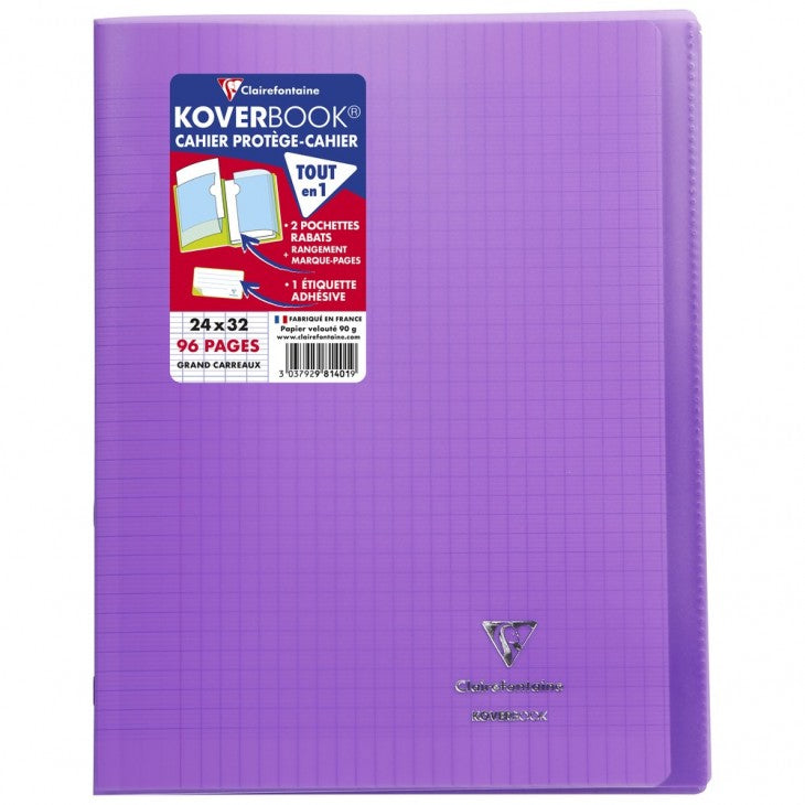 Clairefontaine Notizheft – 240 × 320 mm, 2 Einstecktaschen, Polypropylen-Cover, mehrfarbig, PEFC, 10 Stück