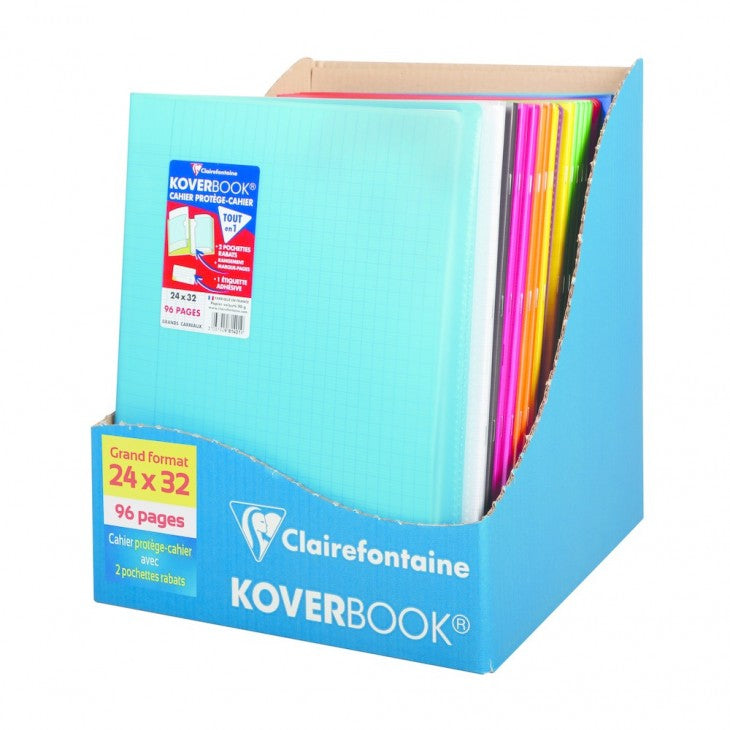 Clairefontaine Notizheft – 240 × 320 mm, 2 Einstecktaschen, Polypropylen-Cover, mehrfarbig, PEFC, 10 Stück