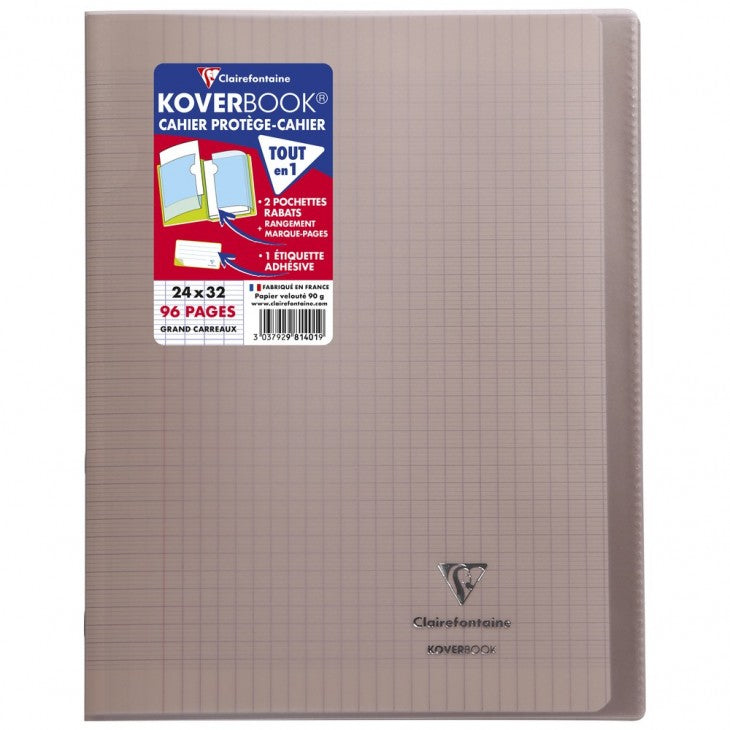 Clairefontaine Notizheft – 240 × 320 mm, 2 Einstecktaschen, Polypropylen-Cover, mehrfarbig, PEFC, 10 Stück