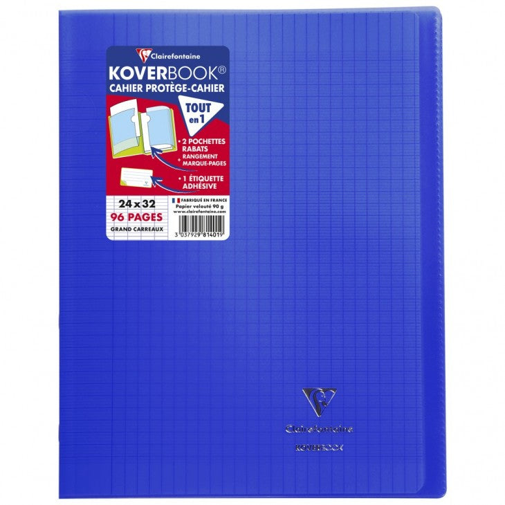 Clairefontaine Notizheft – 240 × 320 mm, 2 Einstecktaschen, Polypropylen-Cover, mehrfarbig, PEFC, 10 Stück