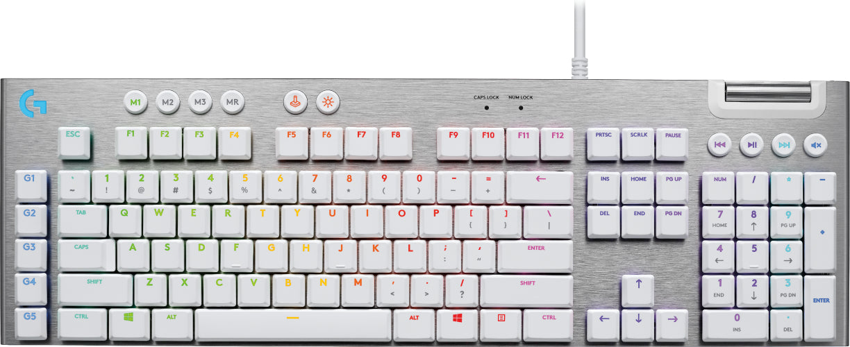 Logitech G G815 – Gaming-Tastatur – Mechanisch, kabelgebunden USB-A – RGB – AZERTY (FR) – Weiss