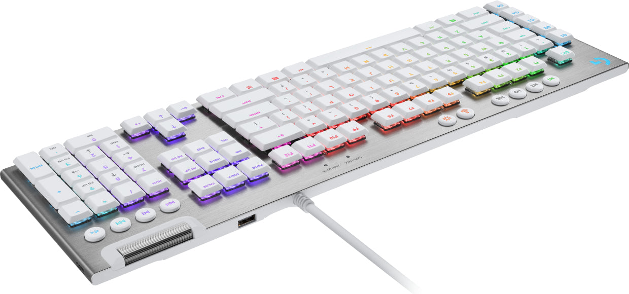 Logitech G G815 – Gaming-Tastatur – Mechanisch, RGB – USB-A kabelgebunden – QWERTY (Nordisch) – Weiss