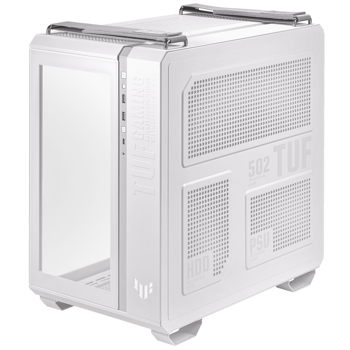 ASUS TUF Gaming GT502 PLUS – PC-Gehäuse – Midi Tower, Weiss, ATX/mATX/Mini-ITX, 450×285×446 mm, 400 mm GPU
