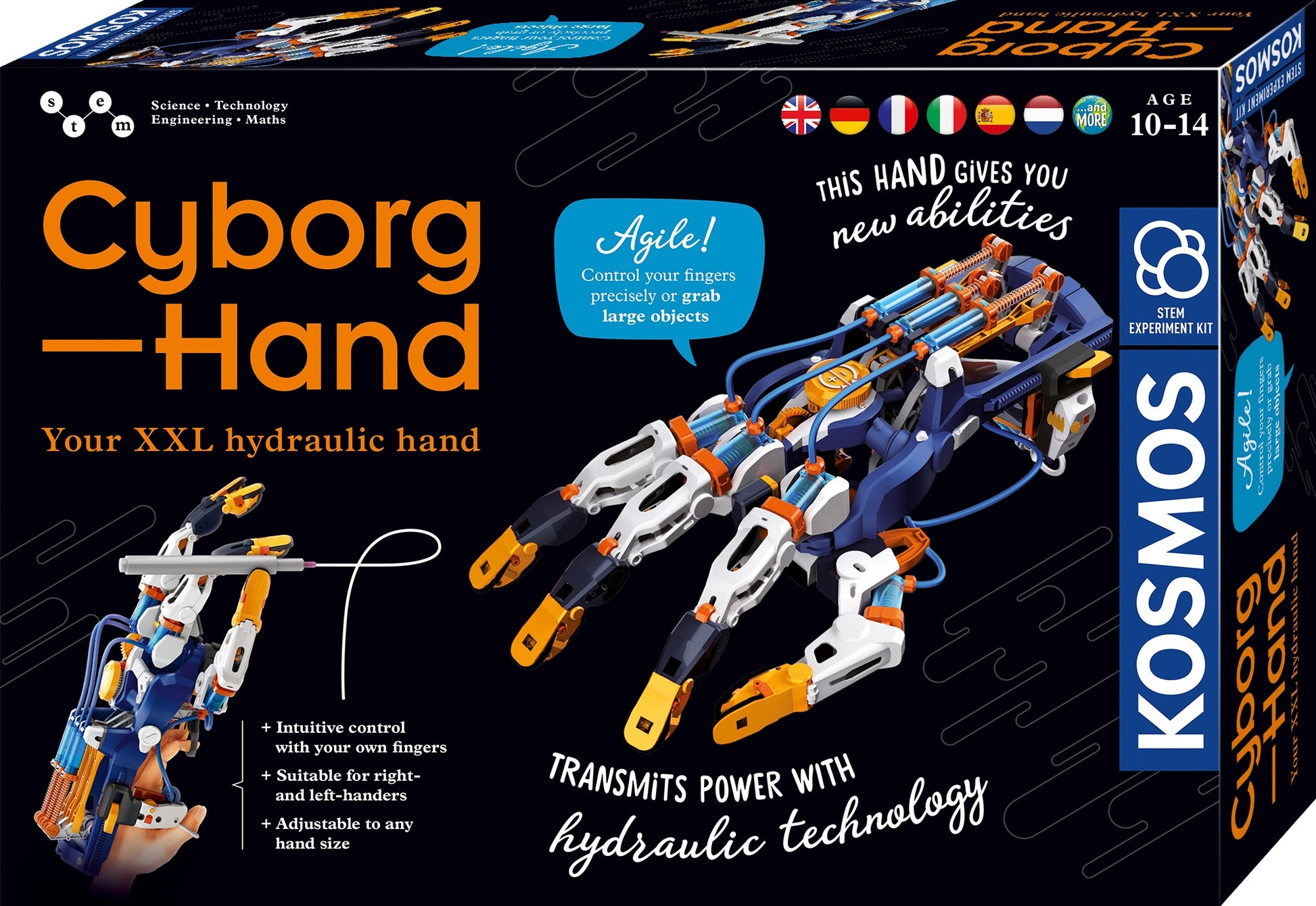 Kosmos Experimentier-Bausatz – Cyborg-Hand Multi, Robotik, ab 10 Jahren, Mehrsprachig