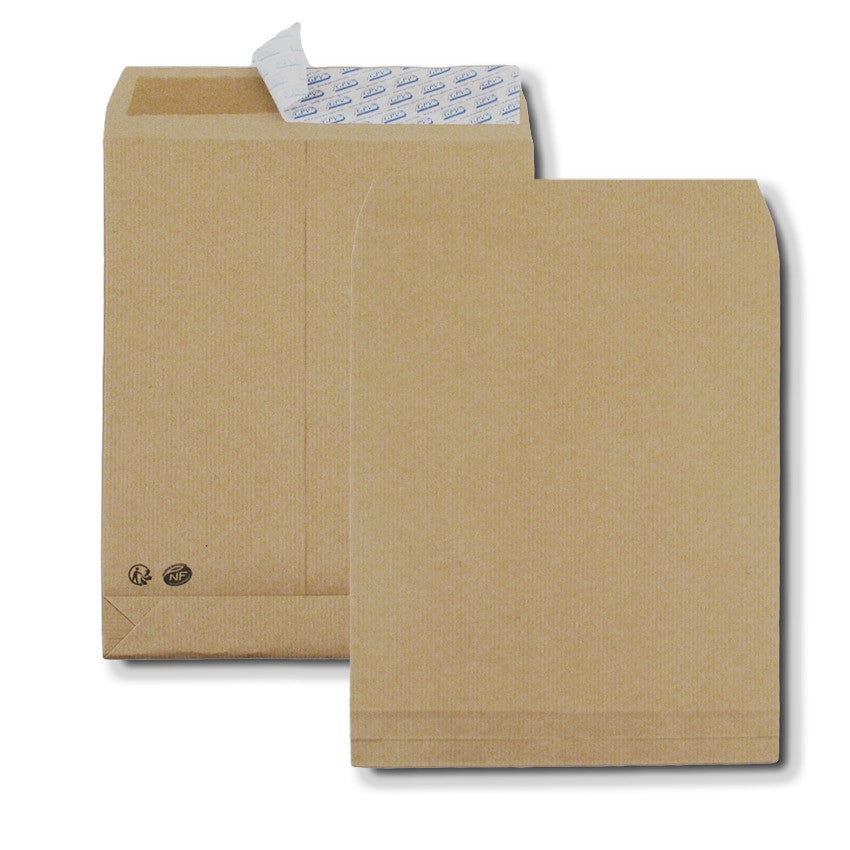 GPV France GPV Faltenversandtasche – 260 × 330 mm, 30 mm, ohne Fenster, selbstklebend, Papier, braun – 250 Stk.