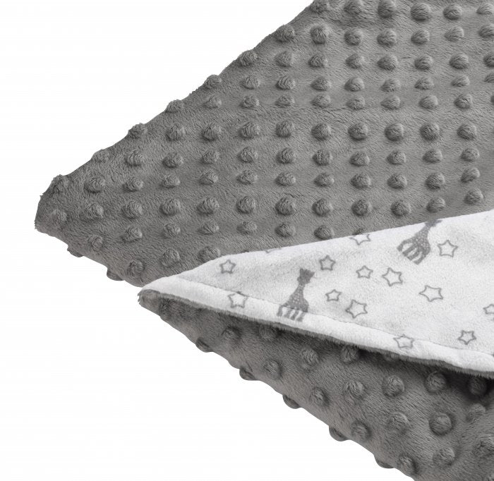 Sophie la Girafe Wohndecke – Polyester, Grau, Weiss – 73 × 91 cm