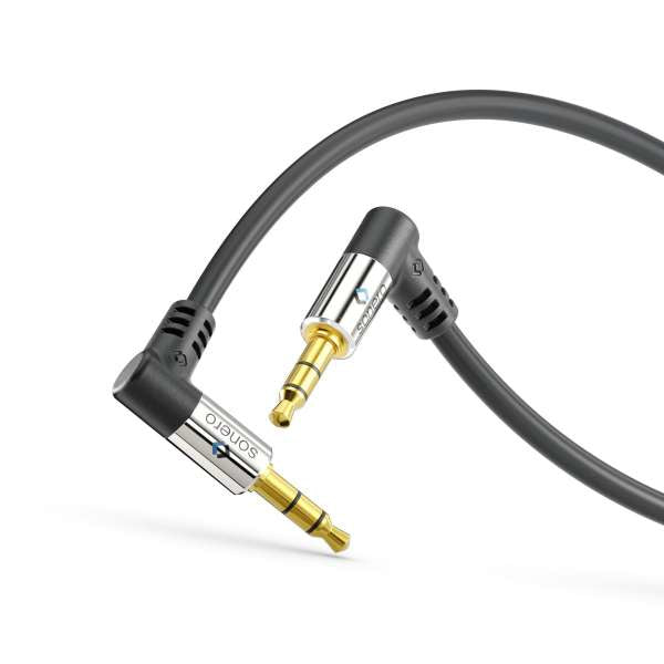 Sonero 3,5 mm Klinkenkabel – 90° Stecker–90° Stecker – 3 m, vergoldete Stecker