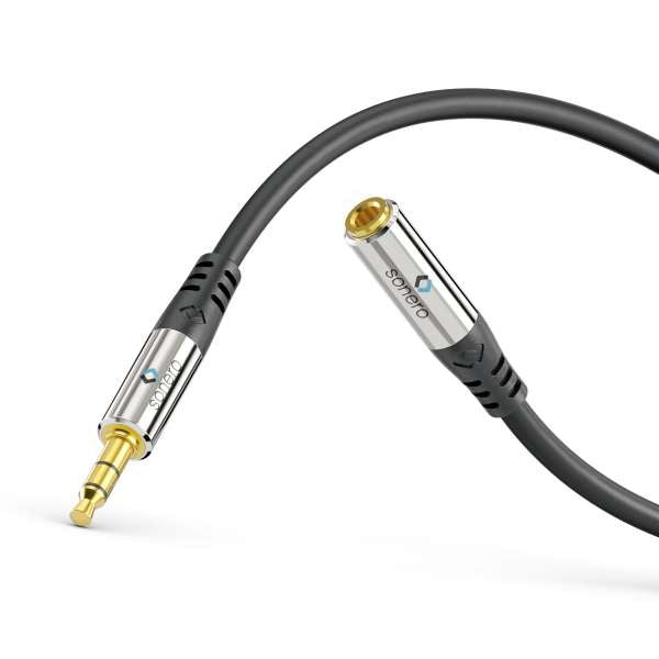 Sonero 3,5-mm-Klinken-Verlängerung – Stecker zu Buchse – 0,5 m, vergoldeter Stecker