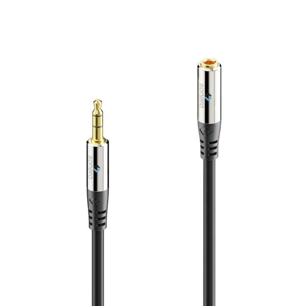 Sonero Audio-Verlängerungskabel 3,5 mm Klinke (Stecker) auf 3,5 mm Klinke (Buchse) – 10 m, vergoldete Kontakte