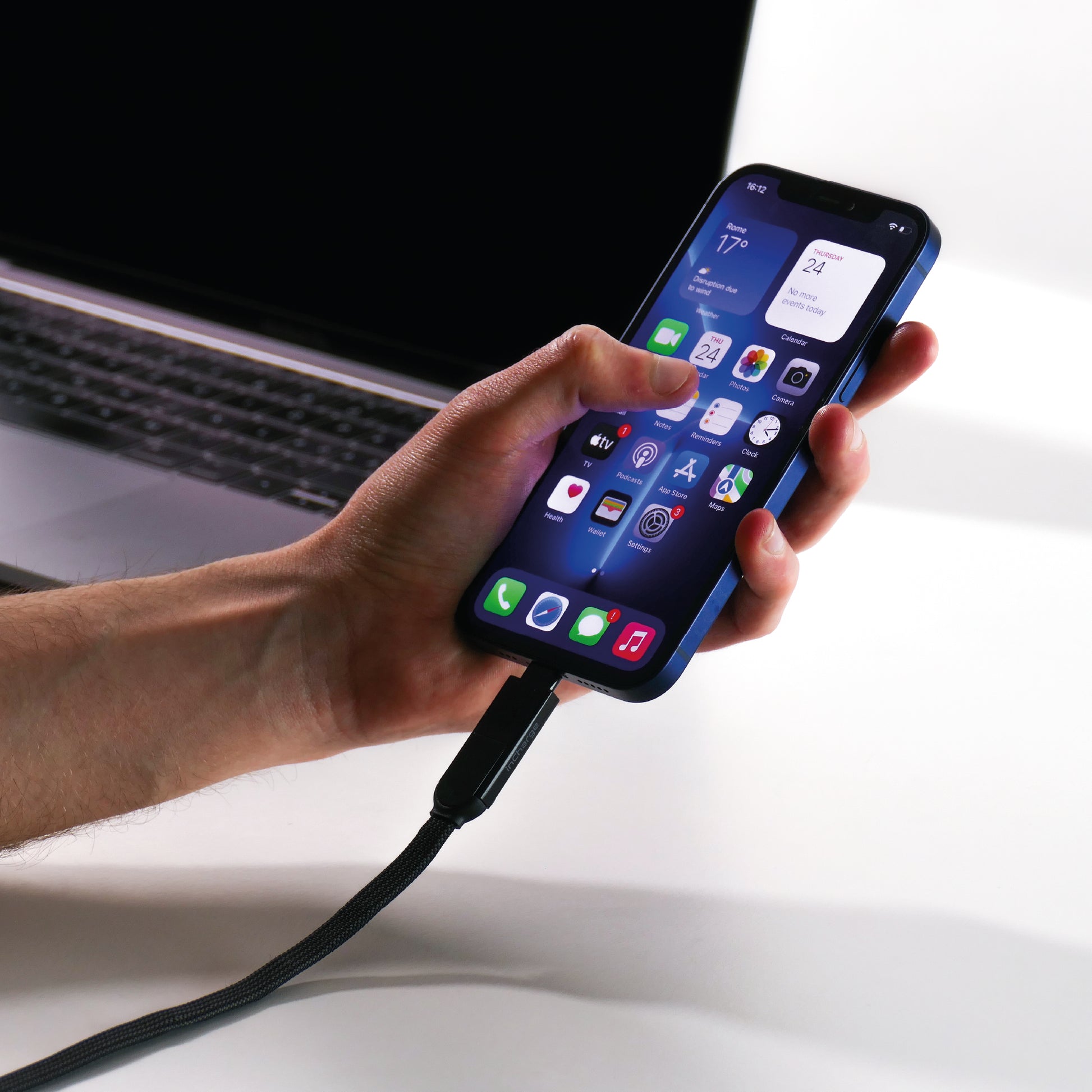 Rolling Square USB-Kabel, USB-C zu Lightning, 3 m, USB 2.0, Lade-/Datenkabel, für iPad, iPhone, iPod