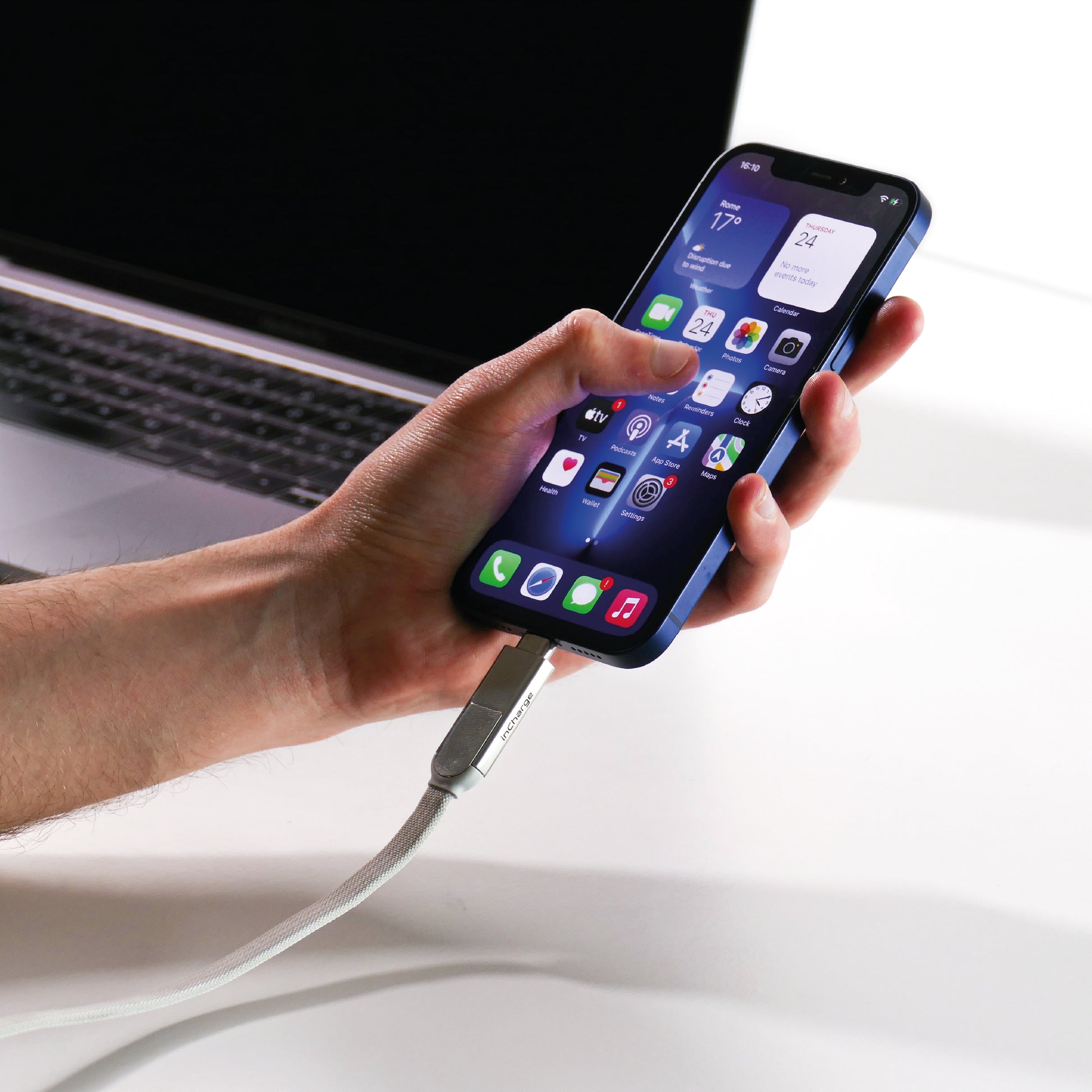 Rolling Square USB-Kabel, USB-C zu Lightning, 0,3 m, USB 2.0, Lade-/Datenkabel, für iPad, iPhone, iPod