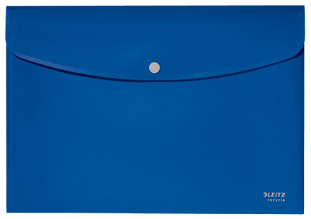 Leitz Dokumentenmappe A4 – Druckknopf, Kunststoff, Blau, bis 60 Blatt