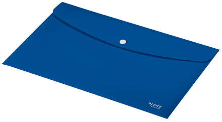 Leitz Dokumentenmappe A4 – Druckknopf, Kunststoff, Blau, bis 60 Blatt