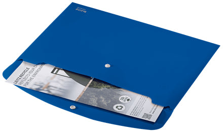 Leitz Dokumentenmappe A4 – Druckknopf, Kunststoff, Blau, bis 60 Blatt