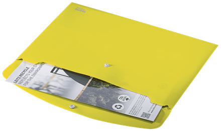 Leitz Dokumentenmappe A4 – Druckknopf, Kunststoff, Gelb, bis 60 Blatt