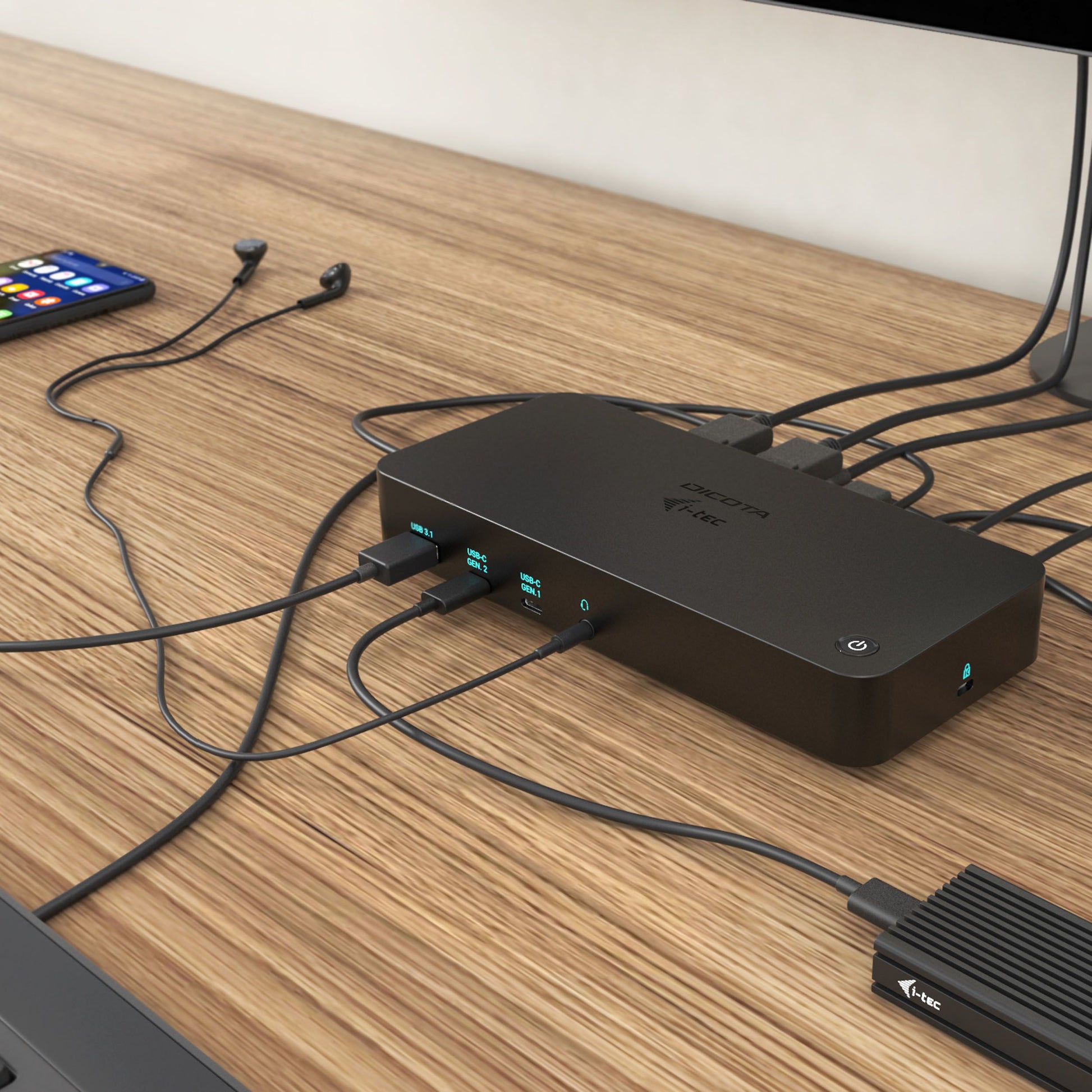 DICOTA D31951-CH Dockingstation – USB-C, 2× DP, 3× HDMI, 1× USB-A, 2× USB-C, 100 W PD, GbE, 3,5 mm Audio