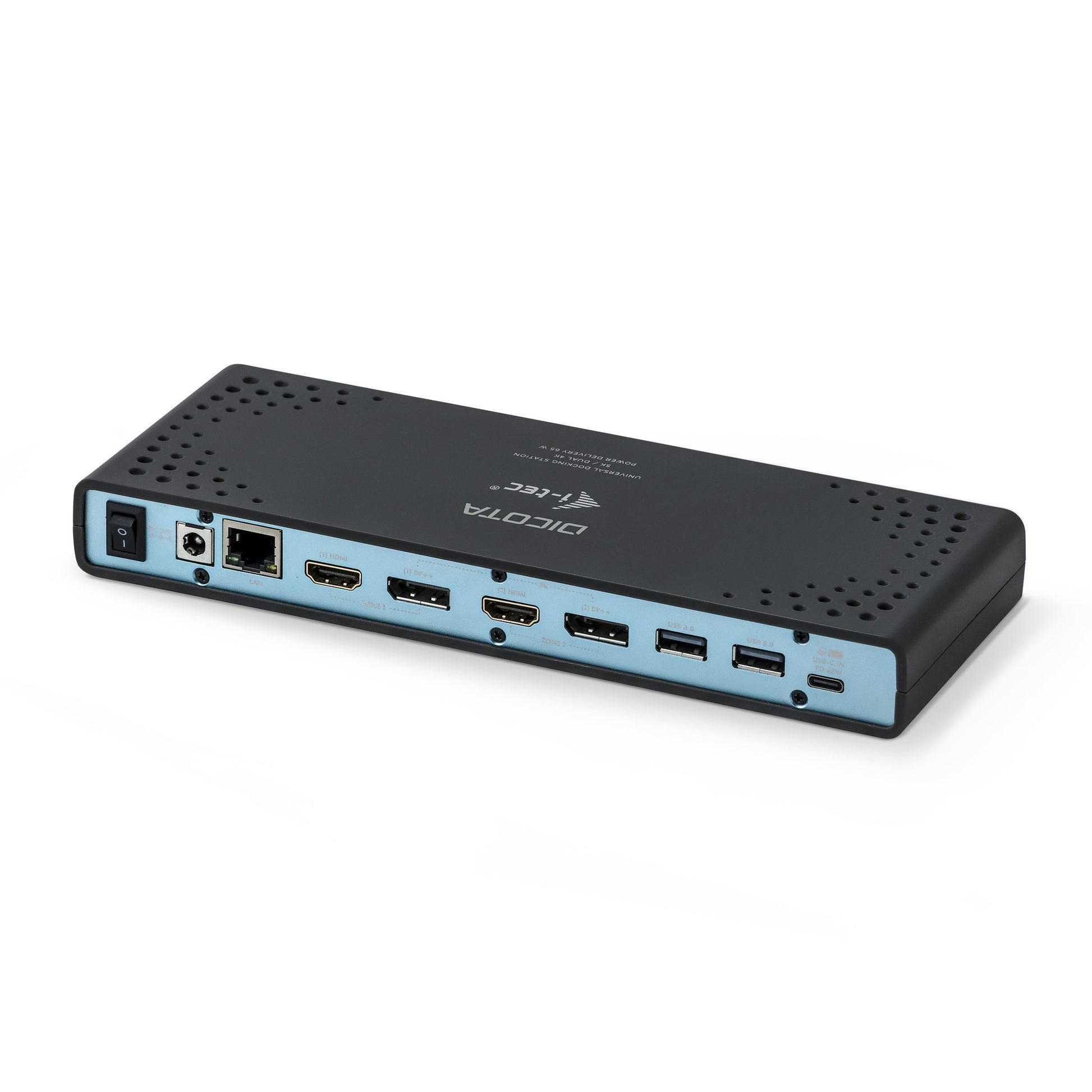 DICOTA D31952-UK Dockingstation – USB-C, 2× DP, 2× HDMI, GbE, 3,5 mm Audio, TB3 × 1, für Windows/Mac/Linux