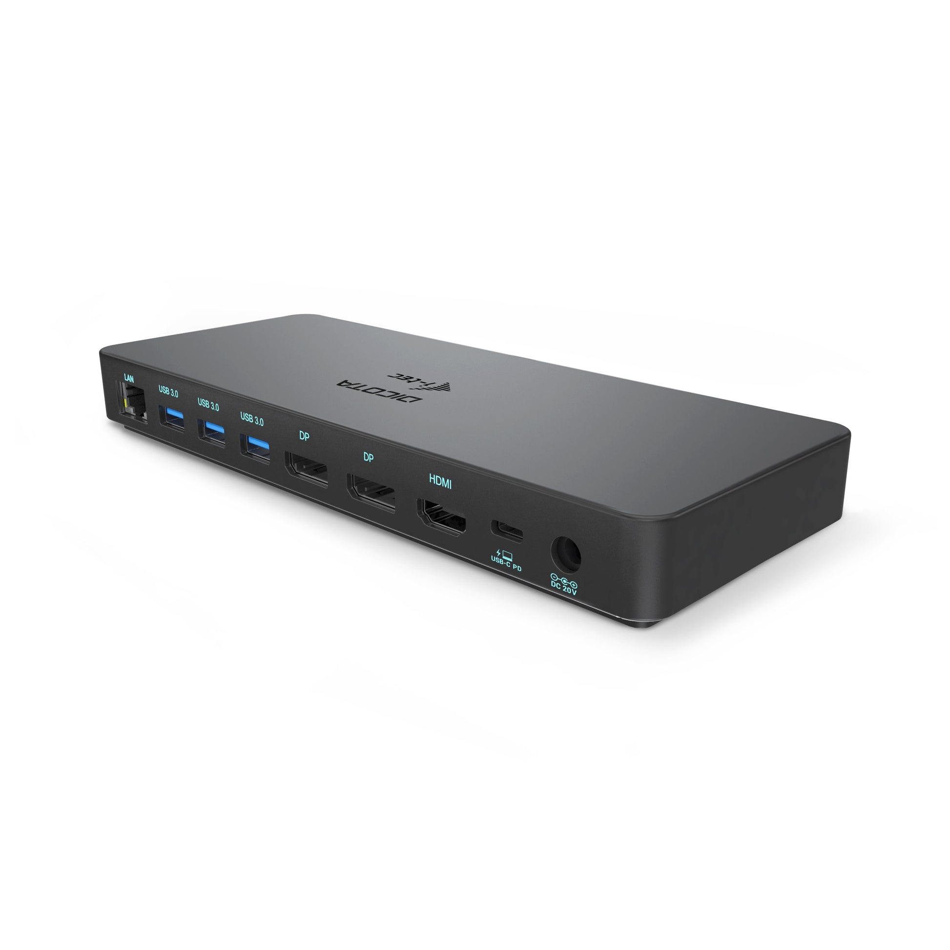 DICOTA D31953-CH Dockingstation – USB-C, 2× DP, 1× HDMI, 100 W PD, GbE, 3,5 mm Audio, für Windows/Mac/ChromeOS