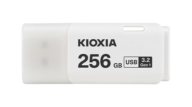 Kioxia TransMemory U301 USB-Stick 256 GB – USB-A 3.2 Gen 1, mit Kappe, Weiss