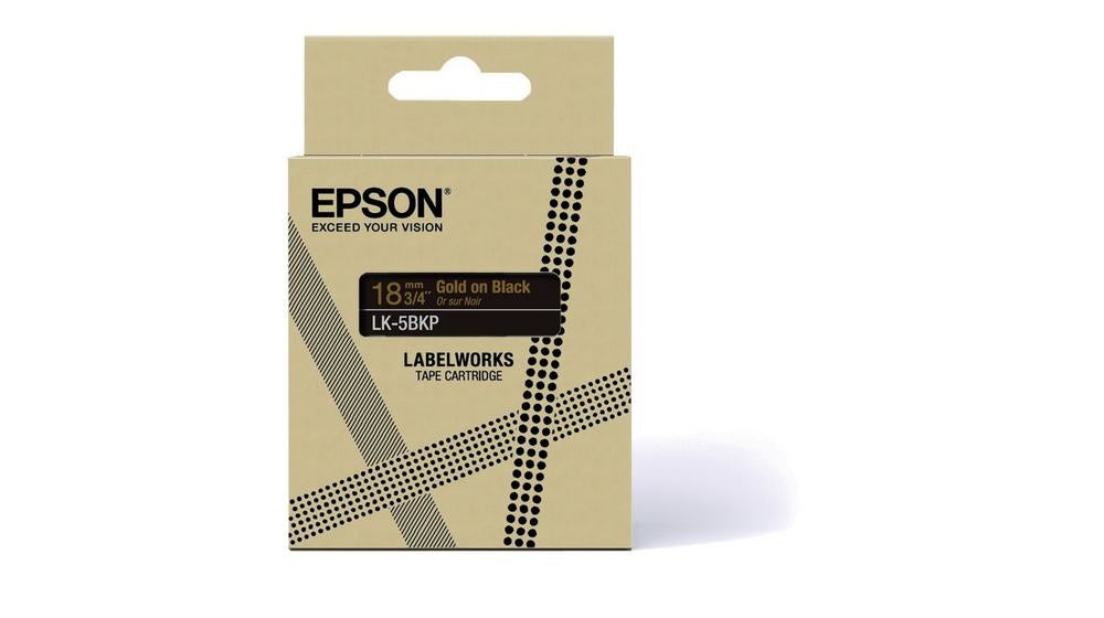Epson Schriftband – 18 mm × 9 m, Schwarz, Gold – LK-5BKP