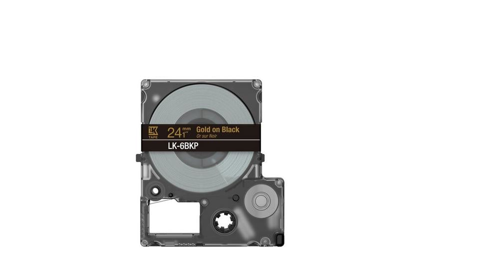 Epson Schriftband – 24 mm × 9 m, Schwarz, Gold – LK-6BKP