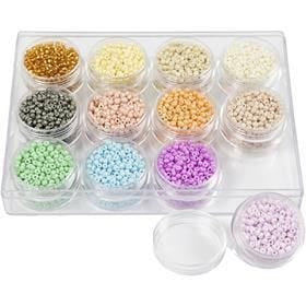 Creativ Company Rocaillesperlen (Glas) – Violett – Ø 3 mm, Loch 0,6–1 mm – 12 Stk.