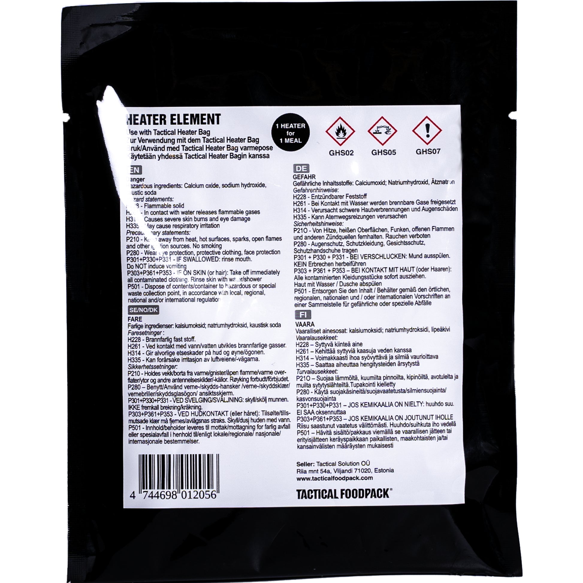 Tactical Foodpack Heizelement – 55 g, für Aussenbereich
