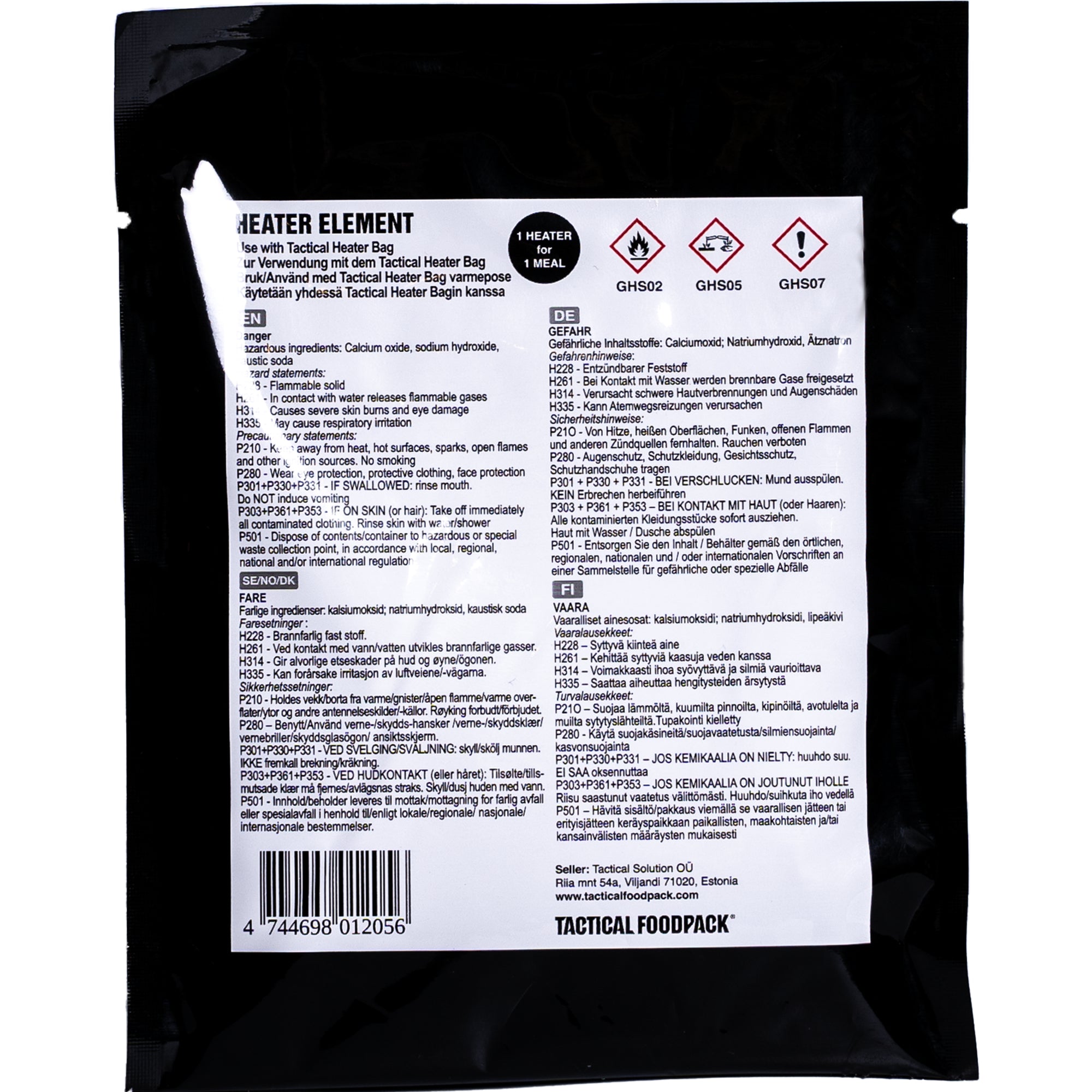 Tactical Foodpack Heizelement – 55 g, für Aussenbereich