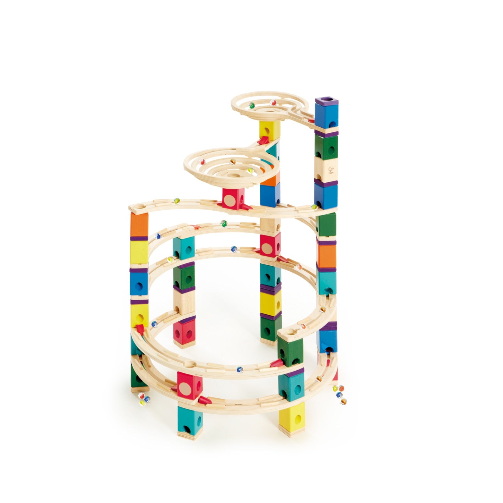 Hape Quadrilla The Cyclone Kugelbahn – 198-teilig – ab 4 Jahren – Holz – Mehrfarbig