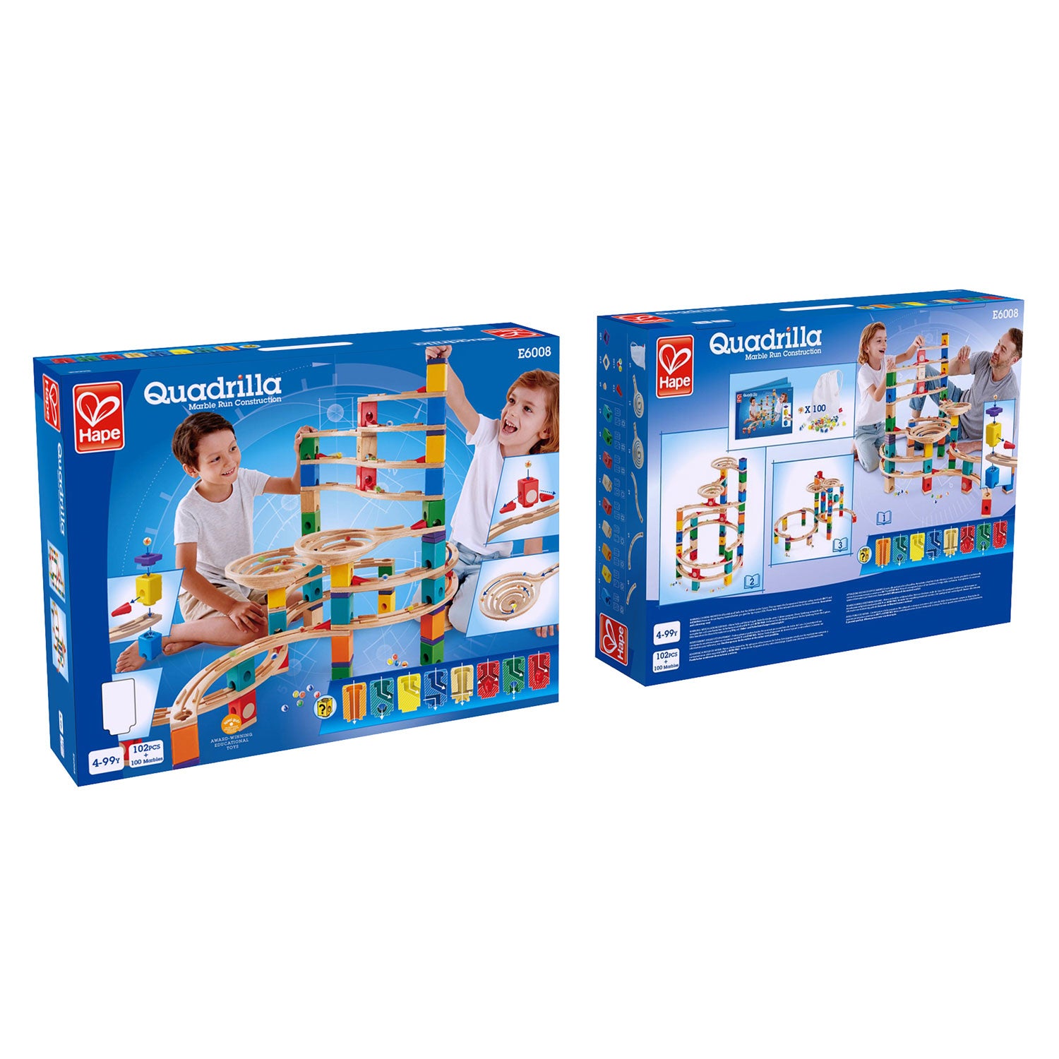 Hape Quadrilla The Cyclone Kugelbahn – 198-teilig – ab 4 Jahren – Holz – Mehrfarbig