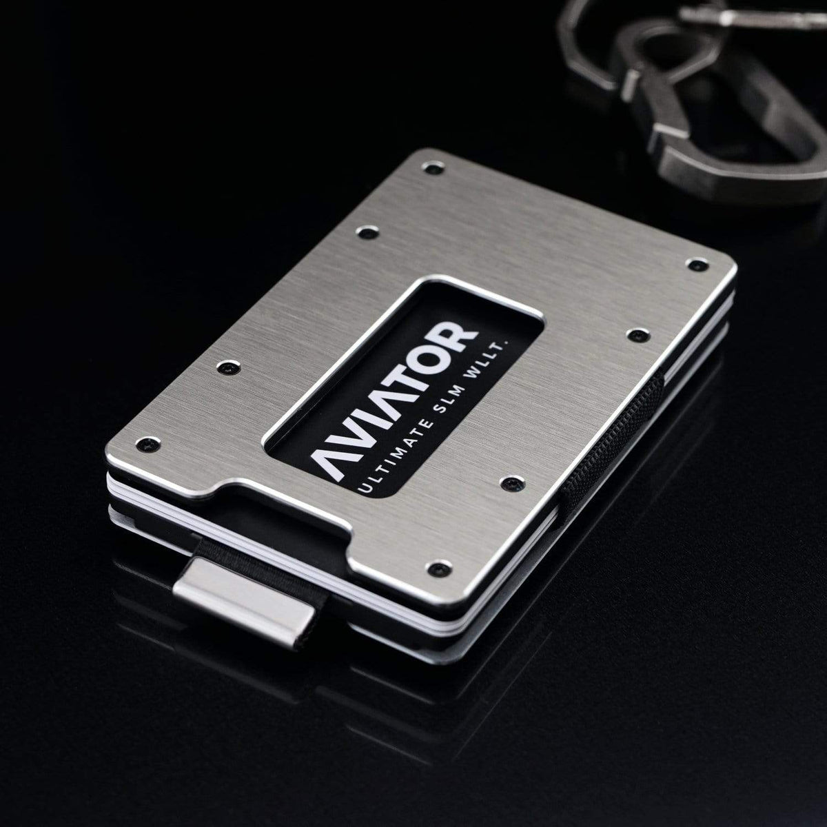 Aviator Wallet AVIATOR – Kartenetui – RFID-Schutz – für 20 Karten, 85,6×10,5×54 mm – Silber – Aluminium
