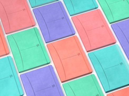 Oxford Notizbuch – A5 – 80 Blatt – Hardcover, Gummiband, Einstecktasche, Pastell, EU Ecolabel, 5 Stück