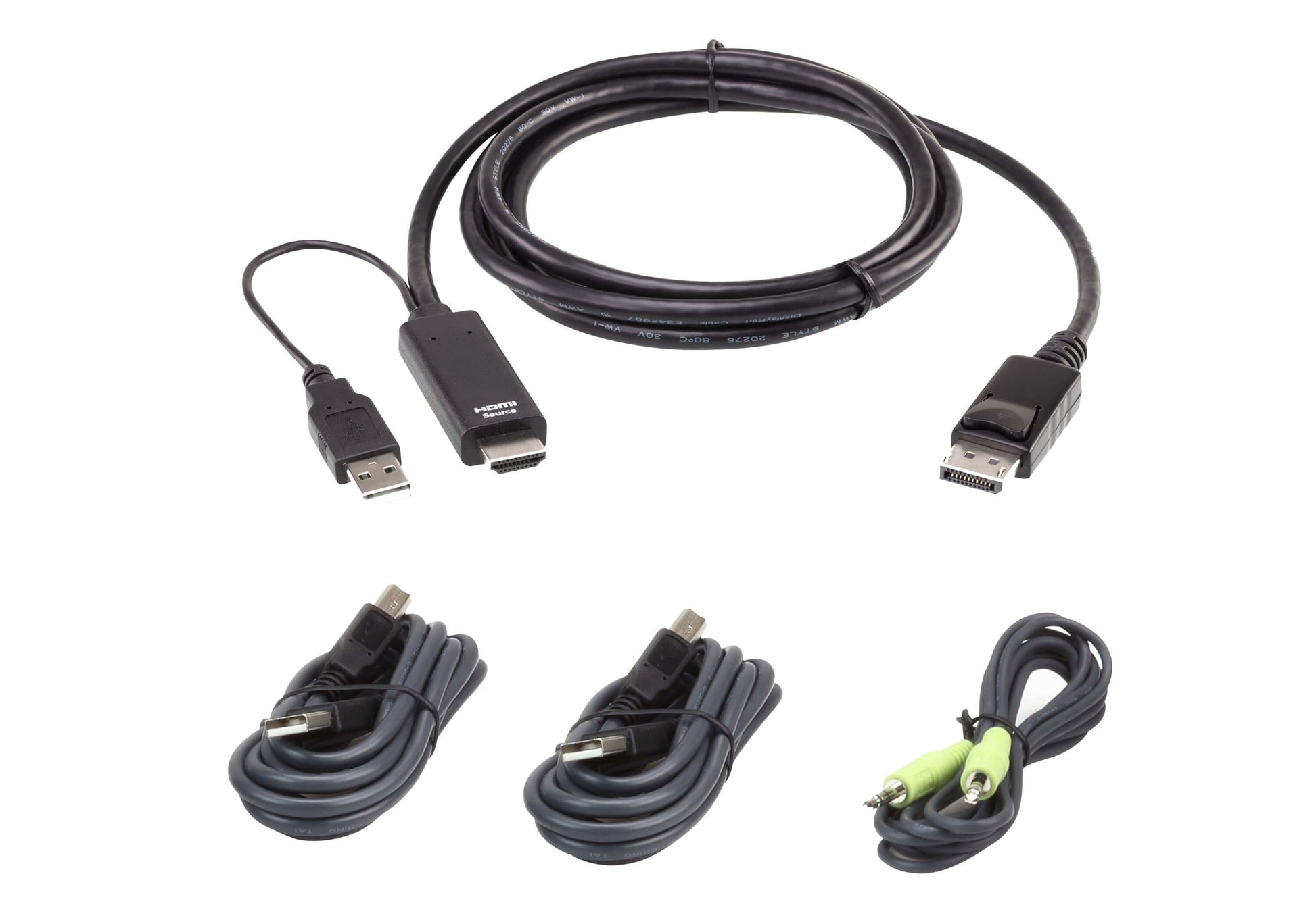 ATEN 2L-7D02UHDPX4 KVM-Kabel HDMI zu DisplayPort – HDMI, USB-A/B, 3,5 mm, 1,8 m, für ATEN CS118x (Auswahl)