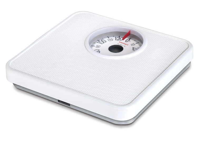 Leifheit Paketwaage 61098 – Tragkraft 130 kg, Wiegefläche 29 × 27 cm, Stahl, Weiss