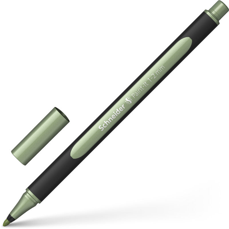 Schneider Schreibgeräte Paint-It Filzstift Metallic – 1–2 mm, vintage grün metallic