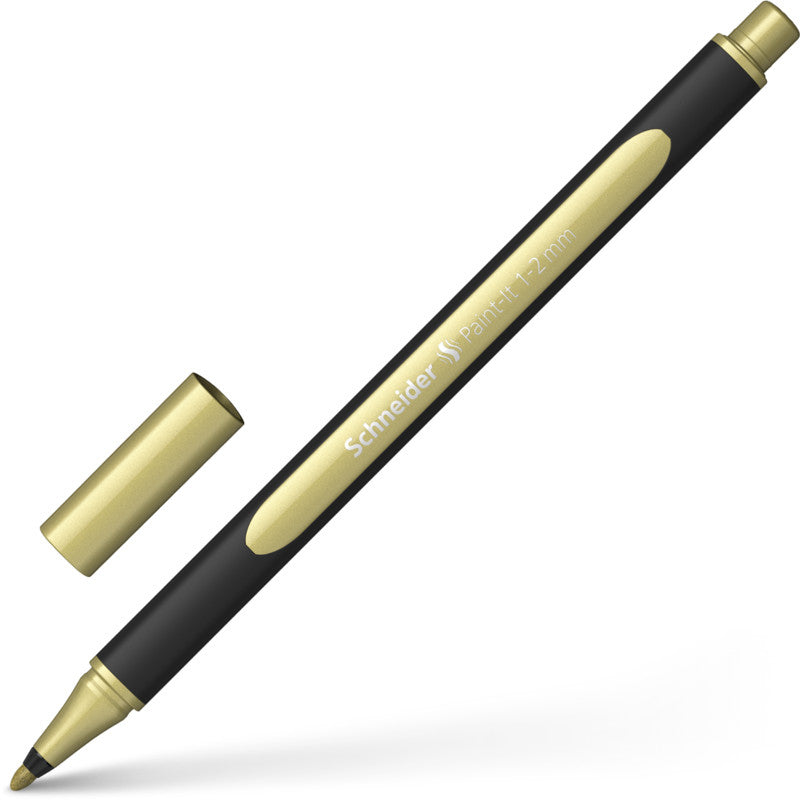 Schneider Schreibgeräte SCHNEIDER Paint-It Filzstift Metallic – Rundspitze, 1–2 mm, gold