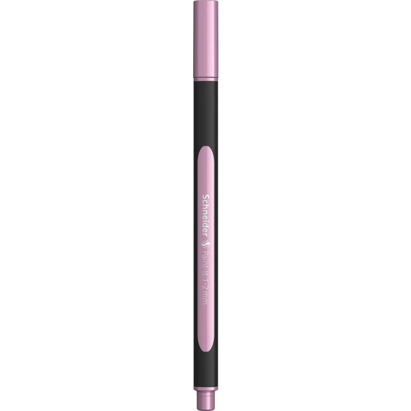 Schneider Schreibgeräte Paint-It Filzstift Metallic – 1–2 mm, schnelltrocknend, geruchsarm, rose metallic
