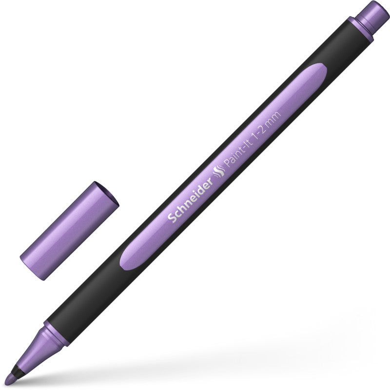 Schneider Schreibgeräte Schneider Paint-It Filzstift Metallic – Rundspitze, 1–2 mm, schnelltrocknend, metallisch violett