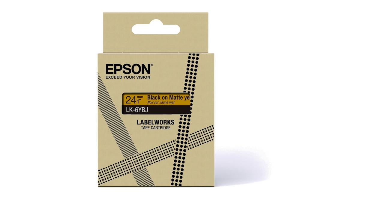 Epson LK-6YBJ Schriftband – Schwarz auf Gelb – 24 mm – für Epson LabelWorks