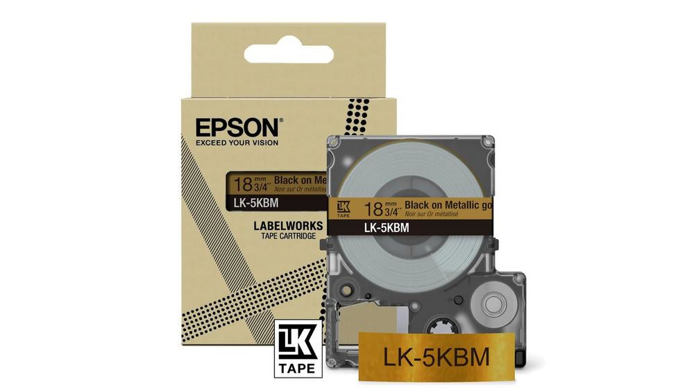 Epson Schriftband – 18 mm × 9 m, silber, schwarz – LK-5SBM
