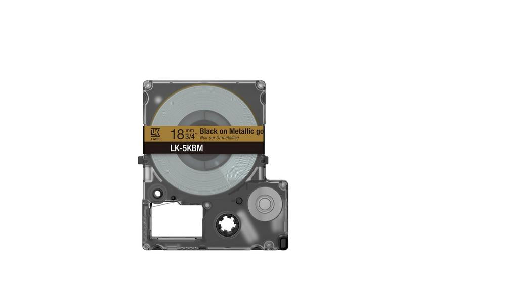 Epson Schriftband – 18 mm × 9 m, gold, schwarz, Metallic – LK-5KBM