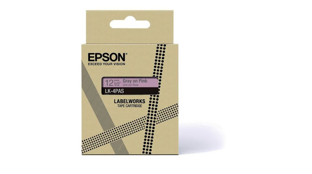 Epson LK-4PAS Schriftband – Grau, Pink – 12 mm – für Epson LabelWorks LW-C410
