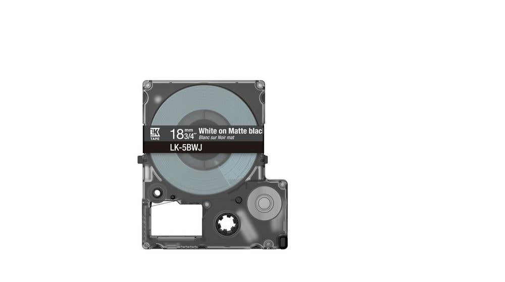 Epson Matte Tape – LK-5BWJ, 18 mm × 8 m, Schwarz/Weiss