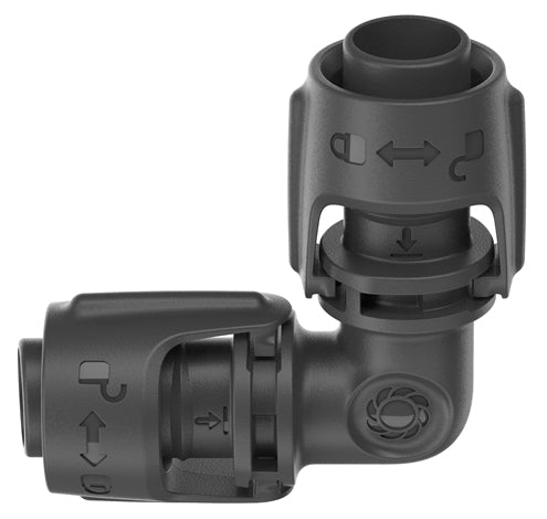 Gardena Rohrverbindung Micro-Drip-System – L-Stück, für 13 mm Schläuche, 5,8 cm, Kunststoff, schwarz