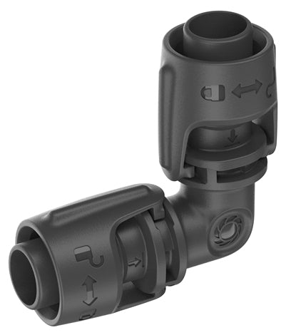Gardena Rohrverbindung Micro-Drip-System – L-Stück, für 13 mm Schläuche, 5,8 cm, Kunststoff, schwarz