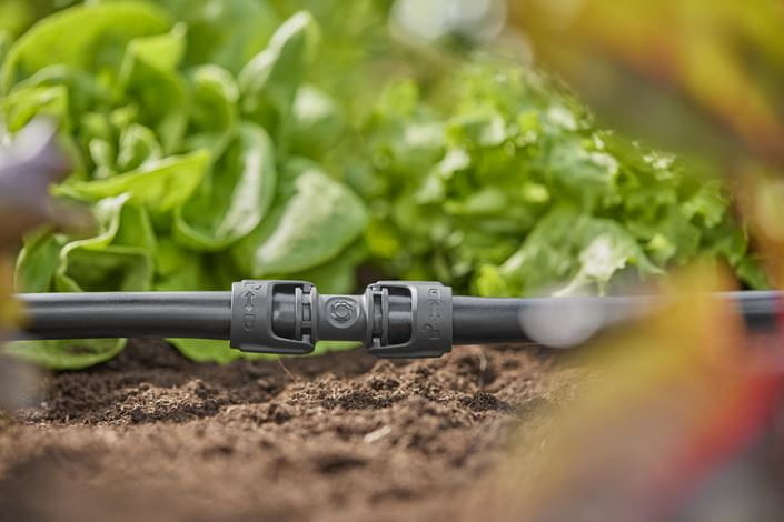 Gardena Rohrverbindung – Ø 13 × 80 mm, Kunststoff, Schwarz, für Micro-Drip-System