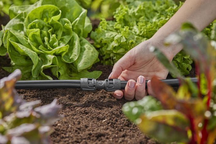 Gardena Rohrverbindung – Ø 13 × 80 mm, Kunststoff, Schwarz, für Micro-Drip-System