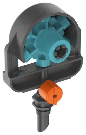 Gardena 6-in-1 Sprühdüse – 34 mm, Kunststoff, Grau/Türkis/Orange, Endzeilenmontage, für Micro-Drip-System
